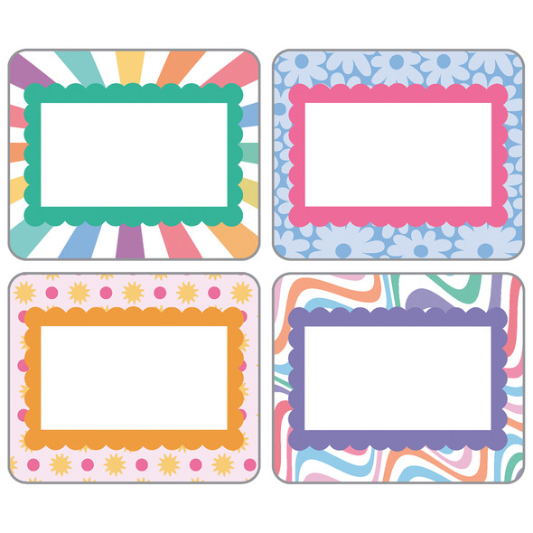 Retro Remix Name Tags, 40 Per Pack, 6 Packs
