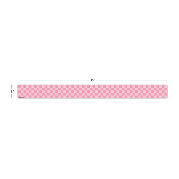 Cool for School Pink Checkers Straight Border Trim, 35 Feet Per Pack, 6 Packs