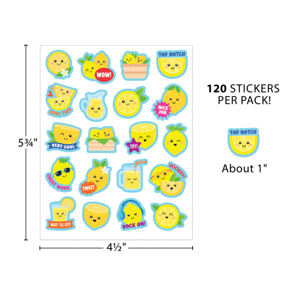 Lemon Smelly Stickers, 120 Per Pack, 6 Packs