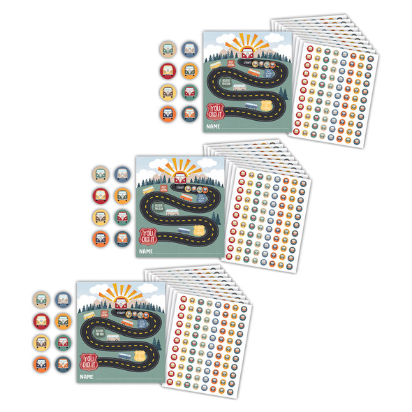 Moving Mountains Road Trip Reward Trackers with Stickers, 3 Packs