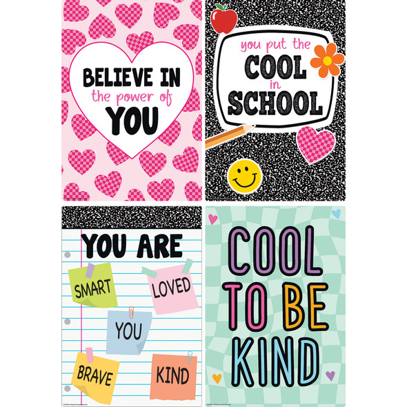 Cool for School Positive Sayings Small Poster Pack, 12 Posters