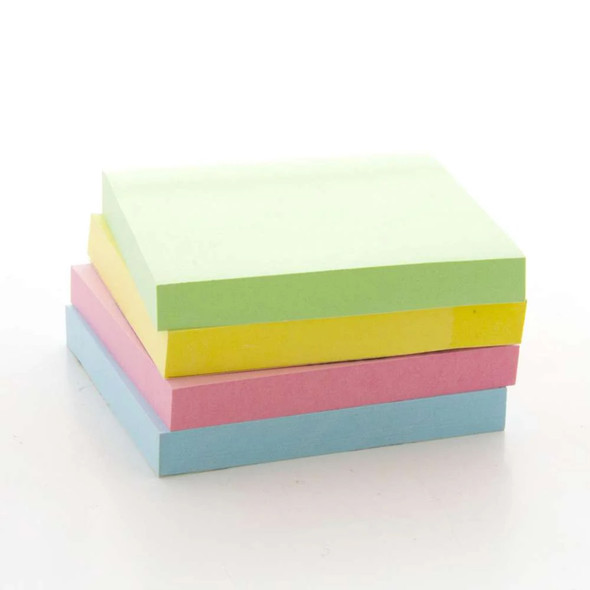 Stick On Notes, 3" x 3", Assorted, 100 Sheets, 12 Per Pack, 3 Packs