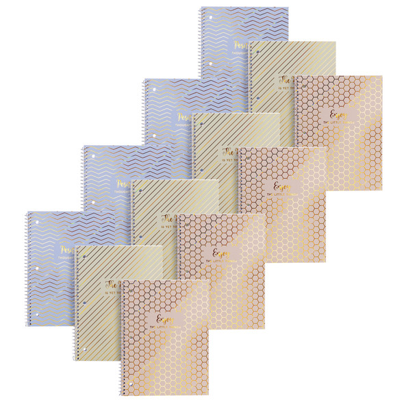 Haze 1-Subject Notebook, 3 Per Pack, 4 Packs