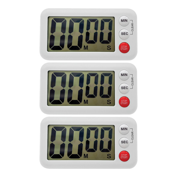 Magnetic Digital Classroom Timer, White, Pack of 3