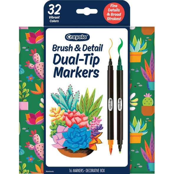 Brush & Detail Dual-Tip Markers, Pack of 16