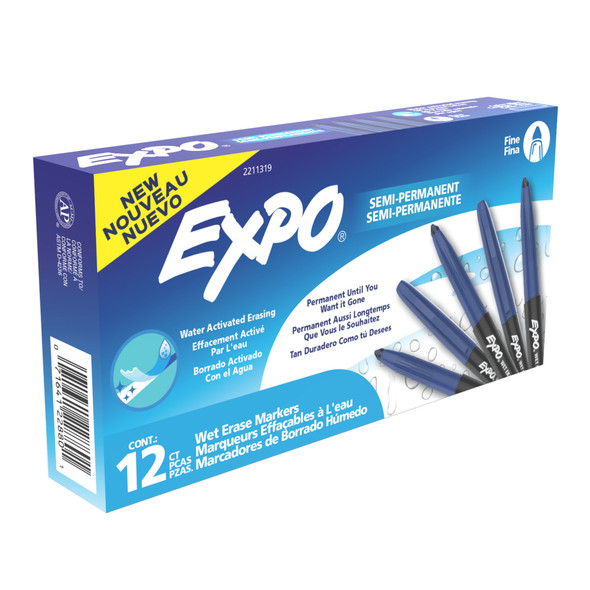 Vis-a-Vis Wet Erase Markers, Fine Point, Blue, 12 Count Vis-a-Vis Wet Erase Markers, Fine Point, Blue, 12 Count