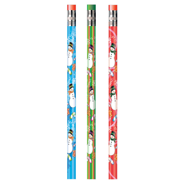 Decorated Pencils, Holiday Snowmen Assortment, 144 Pencils