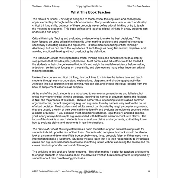 The Basics of Critical Thinking