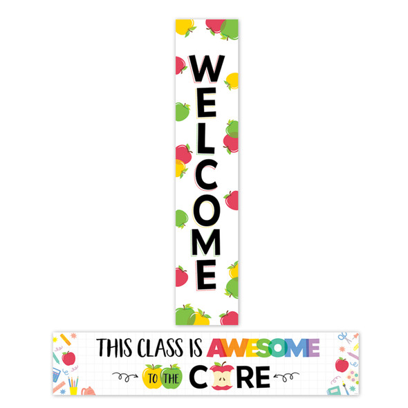 Apple Time Welcome 2-Sided Banner, 8" x 39", Pack of 2