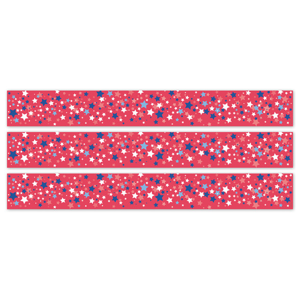 Core Decor Patriotic Stars EZ Border, Bulletin Board Border, 48 Feet Per Pack, 3 Packs