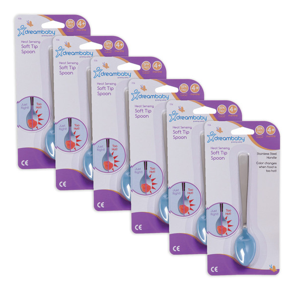 Color Changing Heat Sensing Soft Tip Spoon, Pack of 6