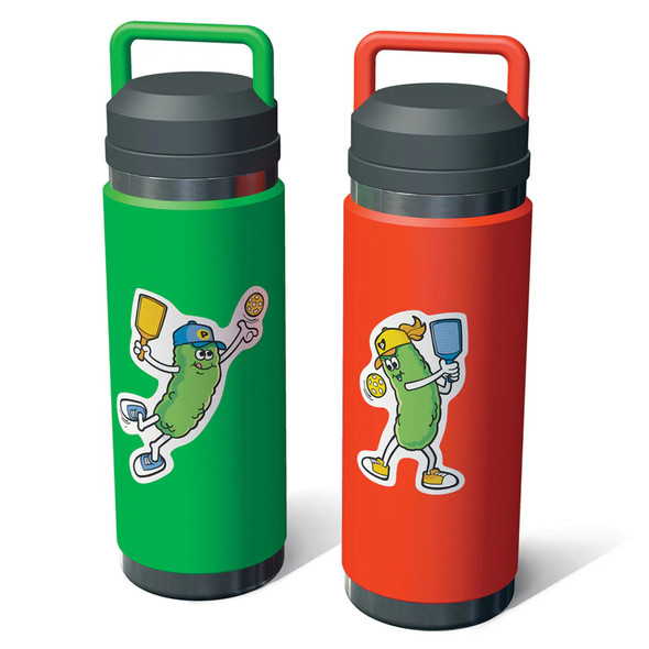 Pickleball Players Vinyl Stickers, 3 Per Pack, 6 Packs