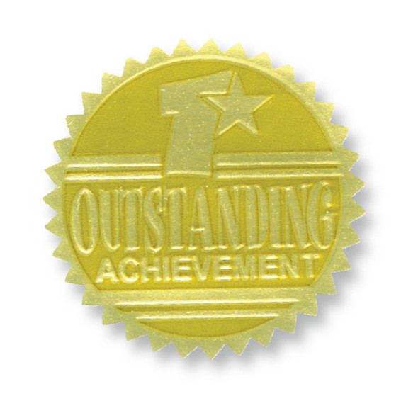 Gold Foil Embossed Seals, Outstanding Achievement, 54 Per Pack, 3 Packs Gold Foil Embossed Seals, Outstanding Achievement, 54 Per Pack, 3 Packs