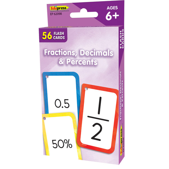 Fractions, Decimals & Percents Flash Cards, 6 Packs Fractions, Decimals & Percents Flash Cards, 6 Packs