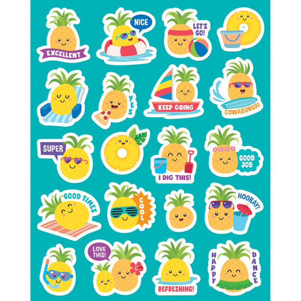 Pineapple Smelly Stickers, 120 Per Pack, 6 Packs