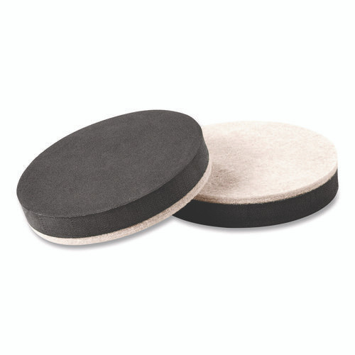 Furniture Sliders, 3.5" dia, Black/Beige, 16/Pack