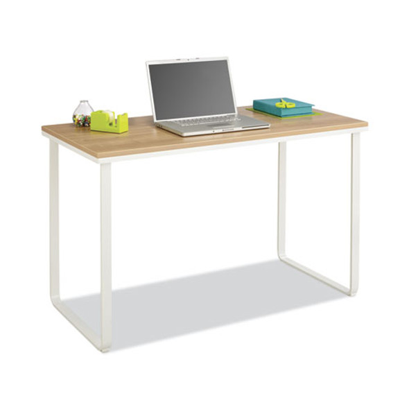 Steel Desk, 47.25" x 24" x 28.75", Beech/White