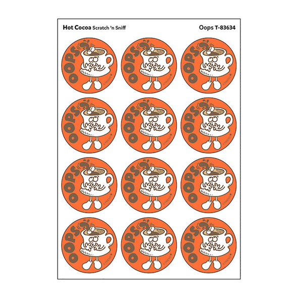 Oops/Hot Cocoa Scent Retro Scratch 'n Sniff Stinky Stickers®, 24 Per Pack, 6 Packs