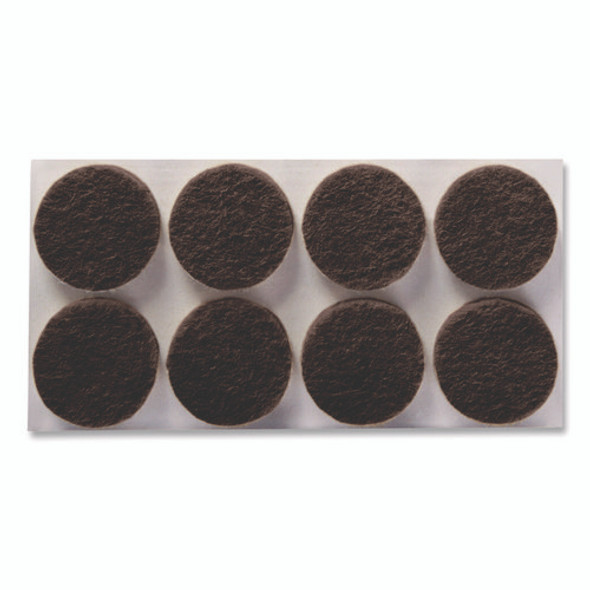 Felt Pad Protectors, 1" Diameter, Brown, 32/Pack