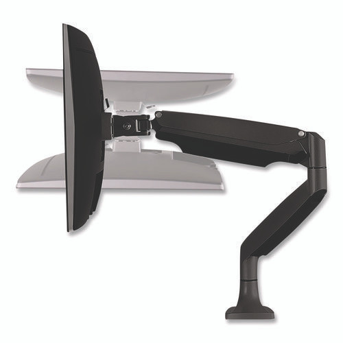 Single Monitor Gas-Spring Mounting Arm, For 13" to 32" Monitors, 360 Degree Rotation, +/-45 Degree Tilt, Black, Supports 20lb