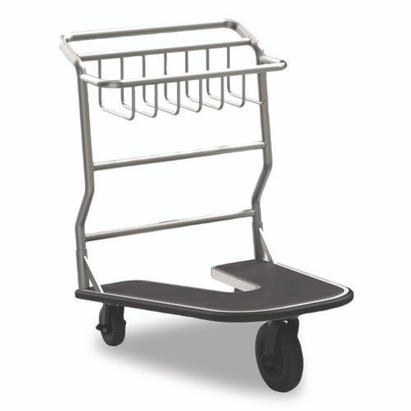 Nesting Luggage Cart with Rubber Platform, Capacity, 300 lb Capacity, 27 x 37 x 37.5, Silver/Black