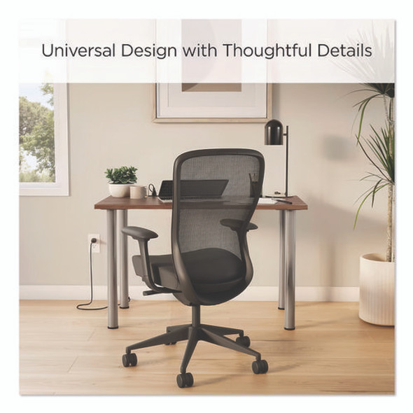 Essentials Writing Table-Desk with Integrated Power Management, 47.5" x 23.7" x 28.8", Espresso/Aluminum