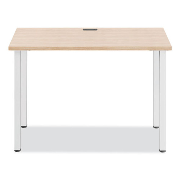 Essentials Writing Table-Desk, 42" x 23.82" x 29.53", Natural Wood/Silver