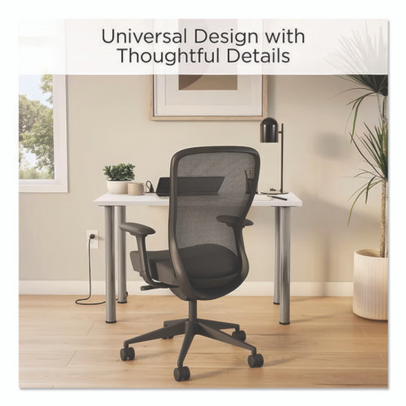 Essentials Writing Table-Desk with Integrated Power Management, 47.5" x 23.7" x 28.8", White/Aluminum