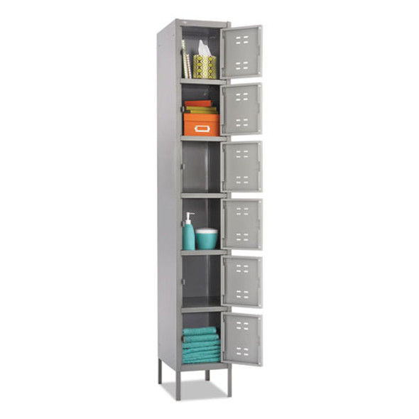 Box Locker, 12w x 18d x 78h, Two-Tone Gray