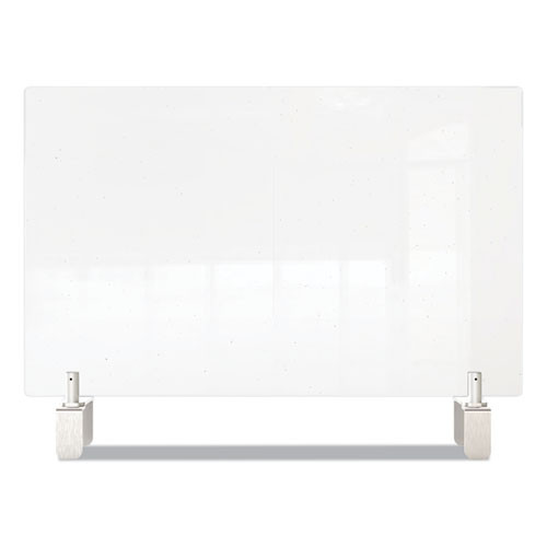 Clear Partition Extender with Attached Clamp, 29 x 3.88 x 30, Thermoplastic Sheeting