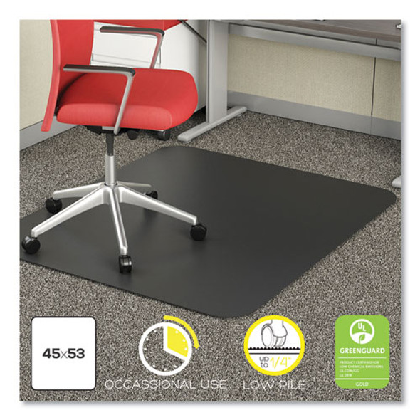 EconoMat Carpet Chair Mat, Rectangular, 45 x 53, Black