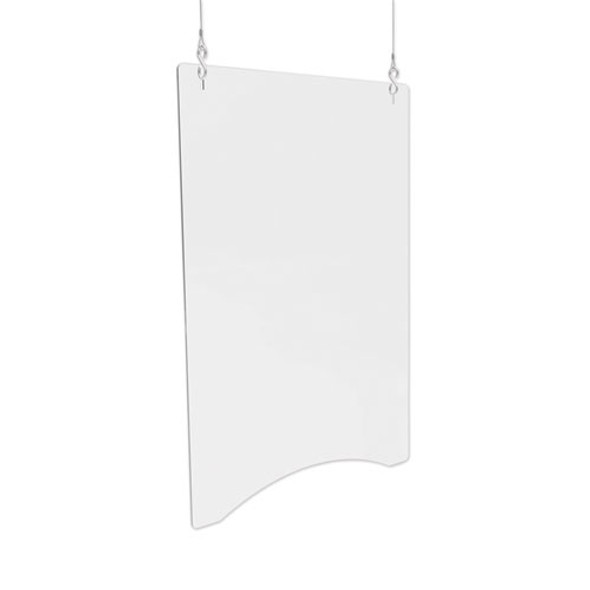 Hanging Barrier, 23.75" x 35.75", Acrylic, Clear, 2/Carton Hanging Barrier, 23.75" x 35.75", Acrylic, Clear, 2/Carton