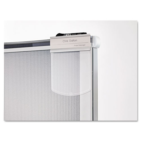 Premium Workstation Privacy Screen, 38w x 64d, Translucent Clear/Silver