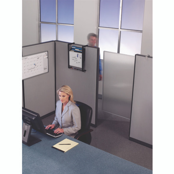 Workstation Privacy Screen, 36w x 48d, Translucent Clear/Silver