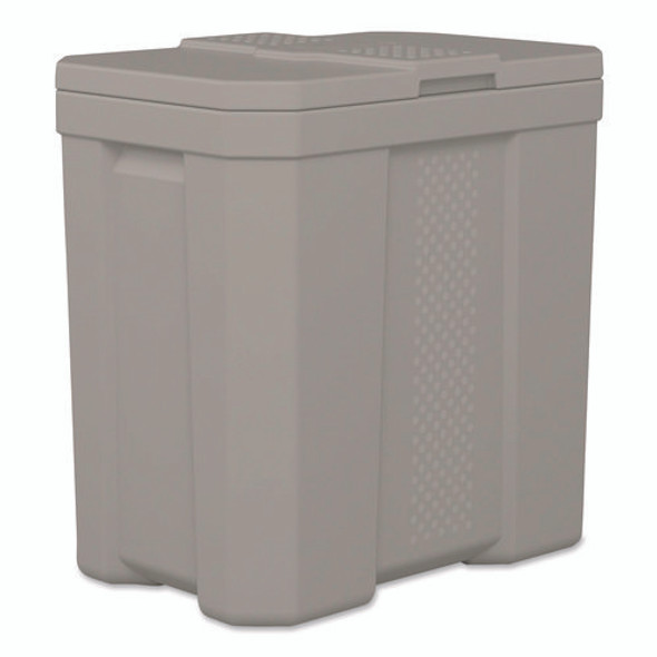 Salt Box, 28 gal, 23.75 x 15.75 x 23.75. Dove Gray