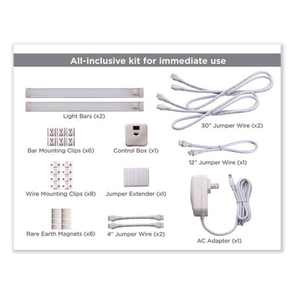 LED Under Cabinet Lighting Kit with Magnetic Option Two-Bar Kit, 0.78w x 0.39h
