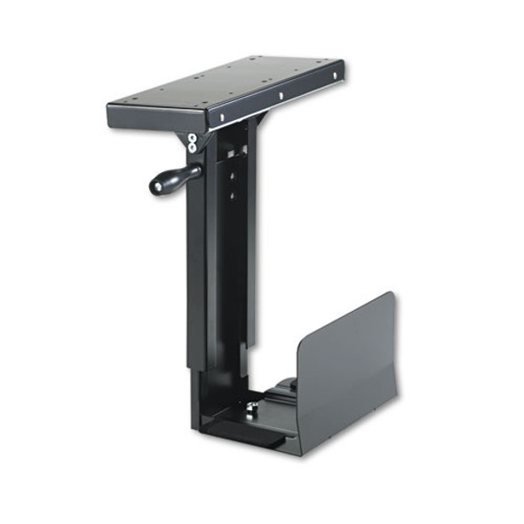 Ergo-Comfort Swivel-Mount Under CPU Stand, Supports 60 lb, 9w x 13.5d x 17.5h, Black