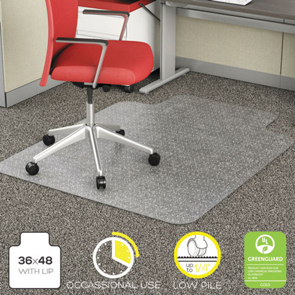 EconoMat Occasional Use Chair Mat, Low Pile Carpet, Roll, 36 x 48, Lipped, Clear EconoMat Occasional Use Chair Mat, Low Pile Carpet, Roll, 36 x 48, Lipped, Clear