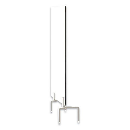 Clear Partition Extender with Attached Clamp, 42 x 3.88 x 18, Thermoplastic Sheeting