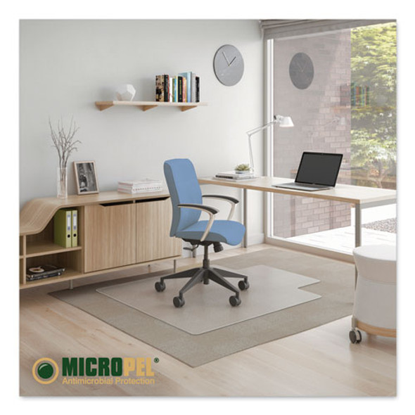 Antimicrobial Chair Mat, Medium Pile Carpet, 53 x 45, Lipped, Clear Antimicrobial Chair Mat, Medium Pile Carpet, 53 x 45, Lipped, Clear