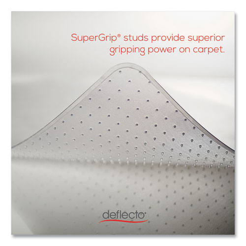 Antimicrobial Chair Mat, Medium Pile Carpet, 53 x 45, Lipped, Clear