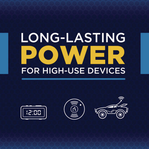 High Energy Premium Alkaline 9V Batteries, 4/Pack