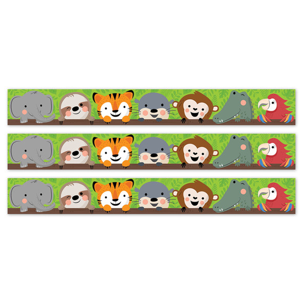 Jungle Friends EZ Border, 48 Feet Per Pack, 3 Packs