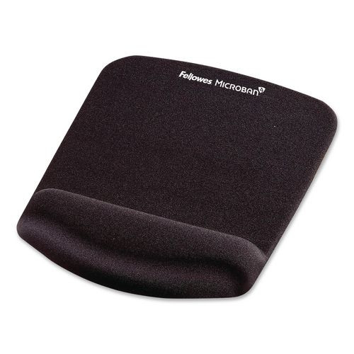 PlushTouch Mouse Pad with Wrist Rest, 7.25 x 9.38, Black