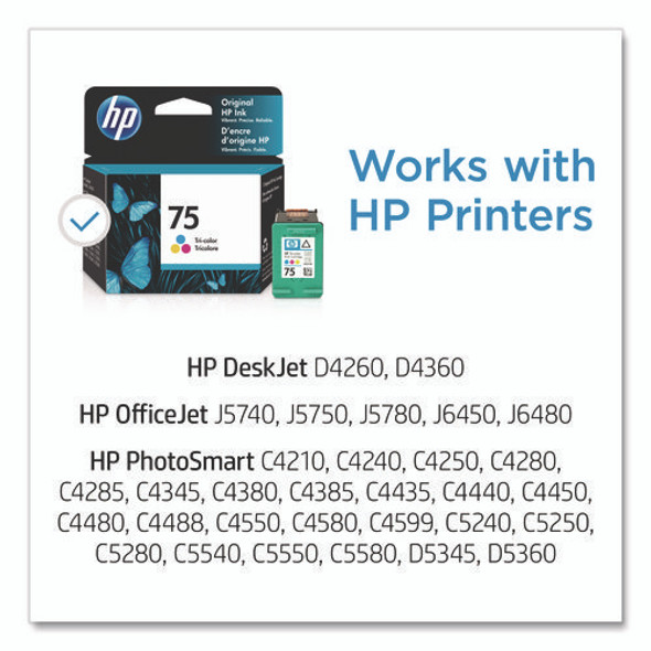HP 75, (CB337WN) Tri-Color Original Ink Cartridge