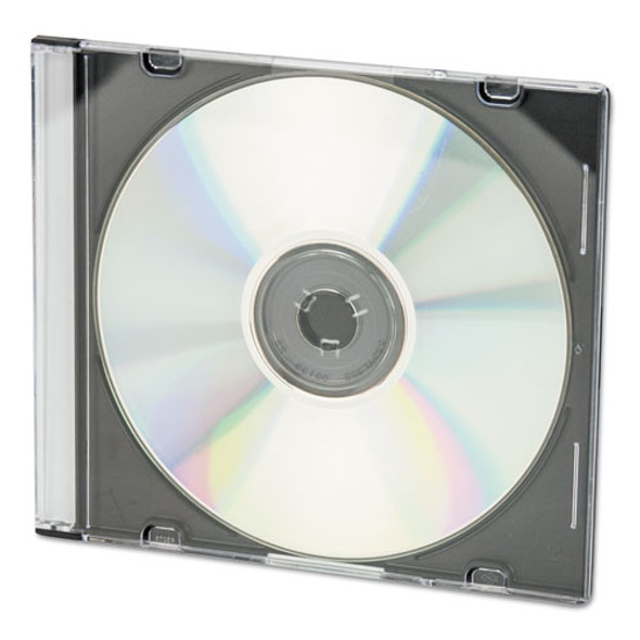CD/DVD Slim Jewel Cases, Clear/Black, 25/Pack
