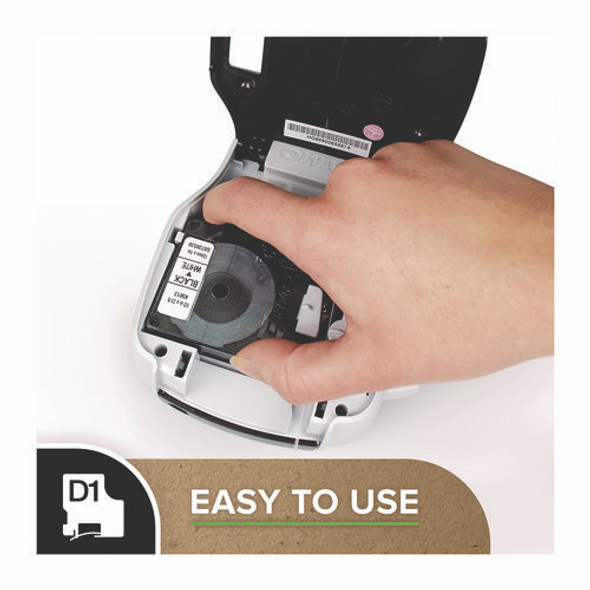 D1 Standard Labels, 0.50" x 23 ft, Black Print on Clear Tape