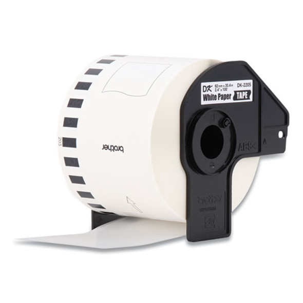 Continuous Paper Label Tape, 2.4" x 100 ft, White, 24 Rolls/Pack