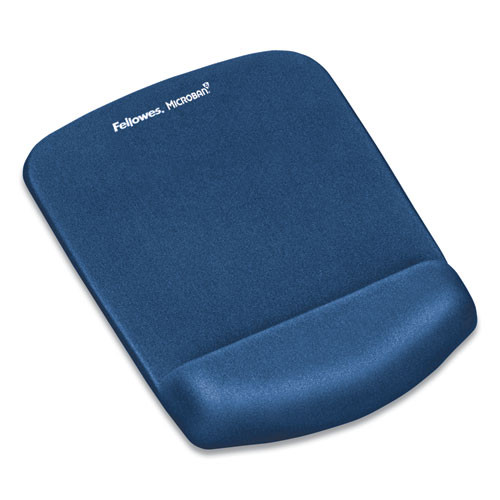 PlushTouch Mouse Pad with Wrist Rest, 7.25 x 9.38, Blue