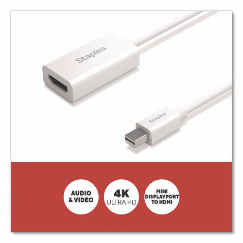 Mini DisplayPort to HDMI Audio/Video Adapter, 6", White
